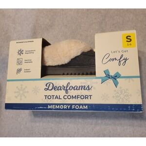 Dearfoams Total Comfort Women's Slippers w Soft Memory Foam, Size Small 5-6 - F